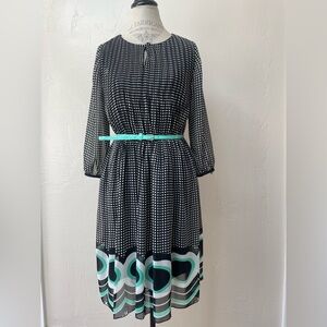 Worthington Patterned Dress with Belt